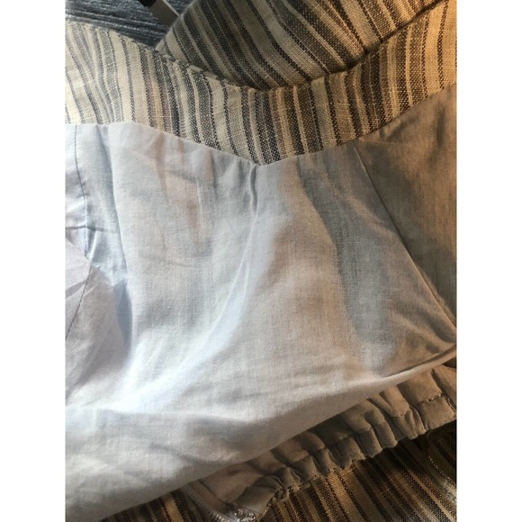 Guess Women Aileen Tie Back Knee Summer Midi Dress Linen Cotton Large Stripe NWT - Picture 10 of 16